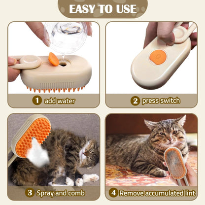 3-in-1 Steam Cat Brush – Grooming, Hair Remover & Massage Comb