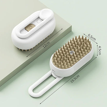 3-in-1 Steam Cat Brush – Grooming, Hair Remover & Massage Comb