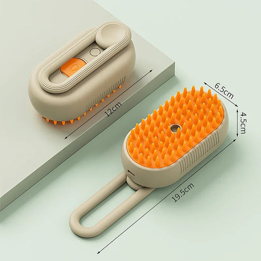 3-in-1 Steam Cat Brush – Grooming, Hair Remover & Massage Comb
