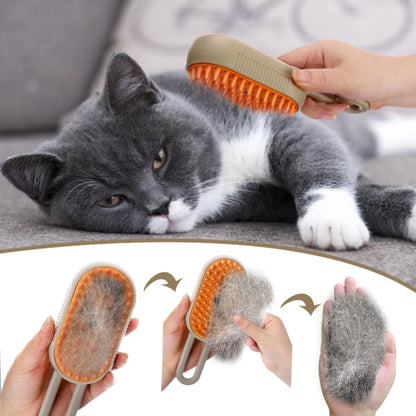 3-in-1 Steam Cat Brush – Grooming, Hair Remover & Massage Comb